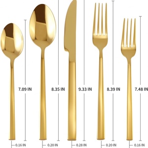 Luxury Matte <b>Gold</b> Stainless Steel <b>Cutlery</b> Set Sustainable Flatware for Weddings <b>and</b> Special Occasions with Mirror Polish - Product Image 2