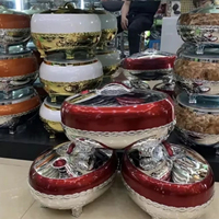 Ensemble chauffe-plats de luxe Ramadan 4L 5L 6L, 3 pièces, en acier inoxydable, isotherme, pour buffet, mariage musulman, Nigéria