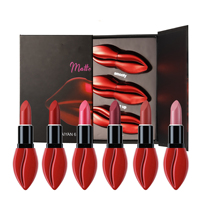 Rouge à lèvres mat de qualité supérieure pour femmes, 6 couleurs, marque privée, nouveau design, ensemble de rouges à lèvres