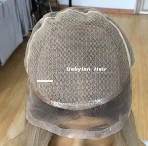 Peluca Judía <span class=keywords><strong>Babylon</strong></span> con Parte Superior de Seda Color Ombré Rubio Cenizo Cabello Humano Remy Kosher Muestra Gratuita Base de Seda Pelucas Full Lace con PU - Product Image 5