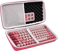 Shockproof Hard Shell Keyboard Carrying Case, Portable Storage Box with Inner Mesh Compartments and Secure Strap