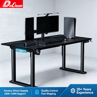 Bureau de jeu robuste en métal réglable de 1,6 m avec éclairage LED RGB pour configuration informatique e-sport – Vente en gros