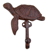 Double crochet de tortue de mer en fonte Bronze Antique