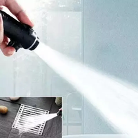 Pommeau de douche à main en plastique ABS noir, 5 fonctions, turbo-alimenté, avec affichage numérique de la température, design moderne, haute performance