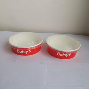 Boîte à lunch en papier personnalisable, prise <span class=keywords><strong>de</strong></span> nourriture à emporter, contenant pour salade en papier, bol imprimé - Product Image 5