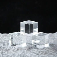 Bloc de cristal transparent personnalisé avec logo gravé au laser 3D, bloc de cristal vierge pour cadeaux d'affaires, fourni directement par l'usine HBL