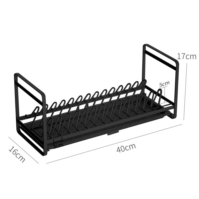 Étagère à vaisselle 1 couche/noir 02