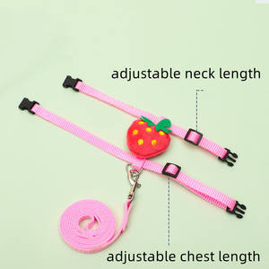 Pettorina <span class=keywords><strong>per</strong></span> coniglio con motivo a frutta, guinzaglio <span class=keywords><strong>per</strong></span> coniglio nano, guinzaglio carino <span class=keywords><strong>per</strong></span> piccoli animali domestici da esterno - Product Image 6