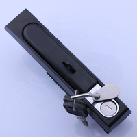Serrure de porte plane à bouton rectangulaire en alliage d'aluminium MS490, serrure de placard plate, poignée pivotante, serrure de porte plane avec cadenas