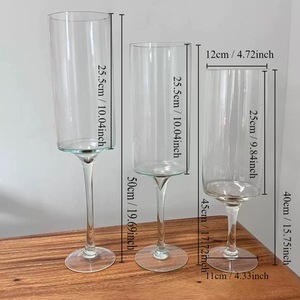 Popolare Set di 3 Pezzi: Portacandele in Vetro Trasparente con Tubo in Vetro per Candele Galleggianti - Product Image 1