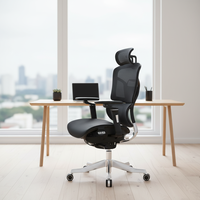 Fauteuil pivotant moderne de luxe ergonomique avec accoudoirs en PU réglables 5D, dossier en maille, appui-tête réglable 3D, hauteur réglable