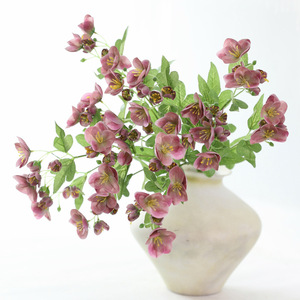 Ramo de Rosas Artificiales de Hellebore para Navidad, 47cm, 5 Cabezas, Tacto de Seda, Flor Realista, 4 Colores, Decoración para Bodas y Hogar, Venta al Por Mayor - Product Image 4