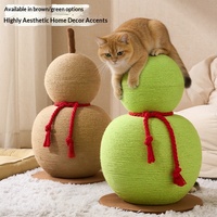 Griffoir pour chat en corde de chanvre en forme de gourde, design vertical, avec boule, extra-haut, très durable, anti-déchirure, jouet auto-entretenant pour chat