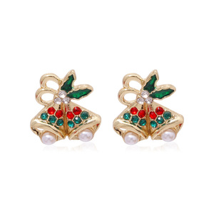 Pendientes de circonita con forma de árbol de Navidad, copo de nieve y campana para <span class=keywords><strong>mujer</strong></span>, a la moda, venta directa de proveedor mayorista - Product Image 6