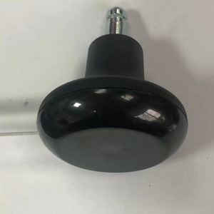 Rueda para Silla de Oficina, Poliuretano, Silenciosa, Fija, con Eje Roscado, Forma de Calabaza, Negra - Product Image 3