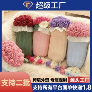 ผ้าห่มลายช่อกุหลาบ รูปทรงสี่เหลี่ยมผืนผ้า ซักได้ ใช้ตกแต่งในฤดูหนาว หมอนอิงสำหรับห้องนอน โซฟา หมอนพิงหลัง ผ้าห่มขนฟูครึ่งผืน - Product Image 5