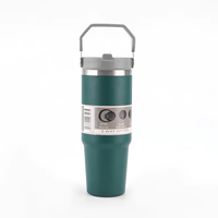 Tumbler Sedotan Lipat Grosir 20oz/30oz, Mug Perjalanan Anti Bocor, Vakum Panas/Dingin, Tumbler Sublimasi, Botol Air Olahraga Gym