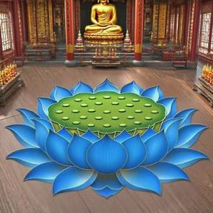 Alfombra de meditación de terciopelo cristalino con forma de loto, antideslizante, para la adoración de Buda, absorbente de agua. - Product Image 2