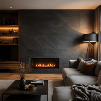 Panneaux muraux en SPC imitation pierre naturelle, travertin gris, 1220x2440mm, 5mm, finition mate, Villa