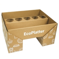 Boîte de service en papier kraft durable avec couvercle rabattable polyvalent pour la présentation de plats de fête et de plateaux gastronomiques