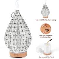 Diffuseurs d'arômes portables sans eau en fer décoratif personnalisés pour l'extérieur, humidificateur avec éclairage LED, fonctionnement silencieux pour la maison et le bureau