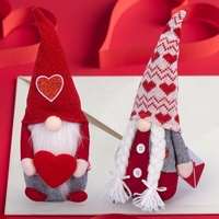 Pafu Cadeau de la Saint-Valentin pour la maison, décoration romantique en peluche artisanale Gnome Elf Mr & Mrs 14x8x28cm