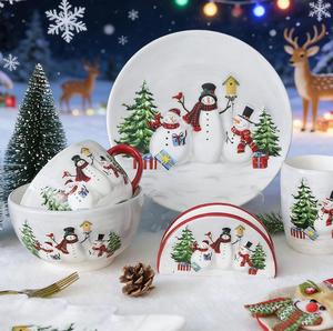 Christmas Dinnerware Set with Christmas Dinner Plate Set, Christmas Cup, Christmas Plates, Christmas Dinner Set, <b>Mugs</b> - Product Image 3