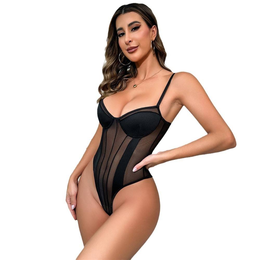 Sexy Transparent Thong Bodysuits Elegant Seductive - Main Image