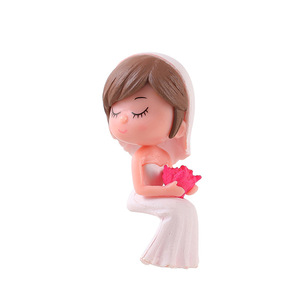 Cute Couple Figurines With <b>Stool</b> PVC Cake Toppers Wedding Decorations Miniature Cartoon Characters For Cake Decorating Supplies - Product Image 5
