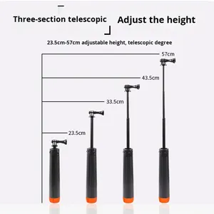 Para <span class=keywords><strong>palo</strong></span> de selfie de plástico compatible con extensión de trípode de flotabilidad cardán de <span class=keywords><strong>buceo</strong></span> de mano-diseño portátil - Product Image 3