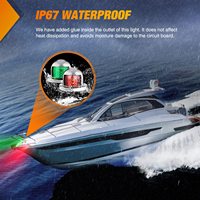 Feu de navigation pour bateau 12V, lampe de proue et tribord pour ponton, voilier, bateau de pêche, signalisation marine LED rouge, verte, blanche, étanche