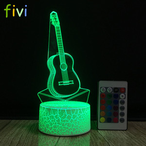 3D 丙烯酸吉他夜灯 LED 7 色变化渐变婴儿孩子睡觉夜灯 - Product Image 2