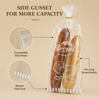 Sac en plastique LDPE pour emballage alimentaire, personnalisé, durable, thermoscellable, avec soufflet latéral LESI