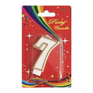 Feliz cumpleaños número velas con Color oro frontera cera digital figura número 0-9 pastel Topper Decoración - Product Image 4