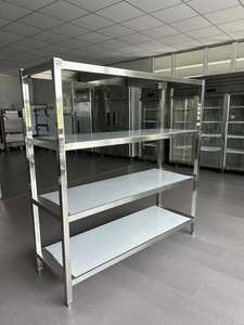 ชั้นวางของสแตนเลสพร้อมชั้นวาง4ชั้นสำหรับอุปกรณ์จัดเลี้ยงและร้านอาหารของโรงแรม - Product Image 5