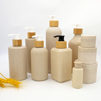 ECO Biodegradable 50ml 100ml 150ml 250ml 300ml 350ml 500ml ml HDPE jerami Lotion botol kosong dengan pompa bambu