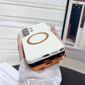 Orange Matte Magnetic Cell Phone Case for Samsung S26 S24 S25 Ultra <b>Wireless</b> Charging Shockproof Protective Hard Cover - Product Image 5