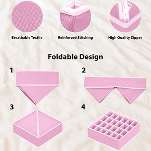 Wholesale 4pack Underwear <b>Drawer</b> Clothing Organizer Fabric Folding Wardrobe Organizer for Baby Clothes Bras - Product Image 4