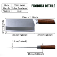 Couteau de Chef Premium à Manche en Bois, Couteau Utilitaire Tranchant pour Cuisine, Acier Inoxydable 30Cr13MoV, Disponible en Stock Local aux États-Unis