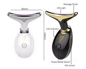 Dispositivo Photon cura della pelle macchina elettrica per il massaggio del collo del viso antirughe Lifting del viso bellezza del collo Led EMS