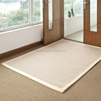 Wholesale Natural Sisal High Pile Non-Slip Stain Resistant Washable Solid Color Machine Made Carpet Rugs Big Size