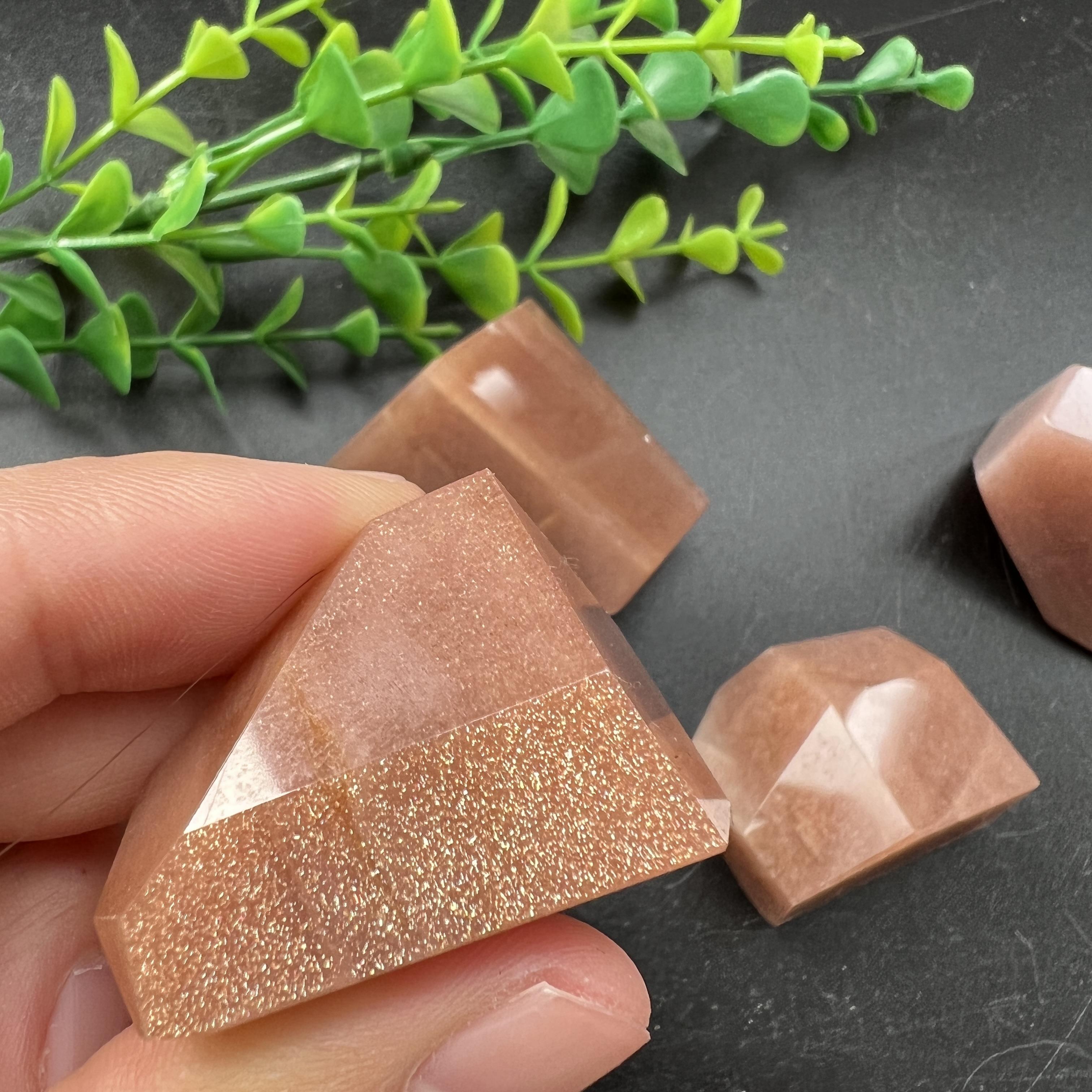 Gold Sunstone Free Form Polished Natural Raw Crystal Quartz