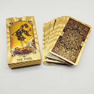 Magnifique jeu de cartes de tarot portables en plastique doré, imperméable, avec livret d'astrologie et d'<span class=keywords><strong>oracle</strong></span> pour la divination prédictive - Product Image 1