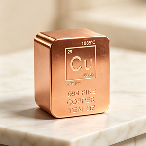 Lingote de Cobre Cuadrado de 10 Onzas, 99.9% Puro, con Elemento Cu y Símbolo de Datos Tallados, Barra de Cobre Fundido de Alta Resistencia para Coleccionistas - Product Image 3