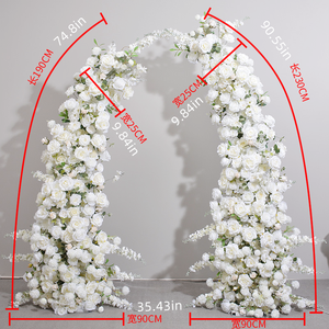 Bruiloft Decor Benodigdheden Kunstzijde Witte Rozenhoorn Boog Bloemen Voor Feest Evenement Bloemendesign Winkel Verhuur - Product Image 1