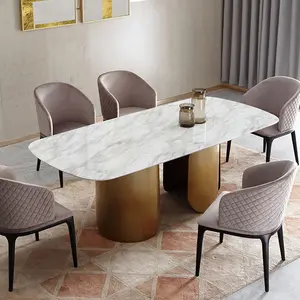 Tavolo da pranzo di lusso moderno personalizzato di alta qualità Set tavolo da pranzo grande da 2.8m con 10 posti