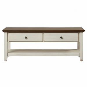 Exquisita mesa de centro de madera marrón para su sala de estar con conveniente cajón de almacenamiento muebles anidados mesa de té lateral de café - Product Image 1