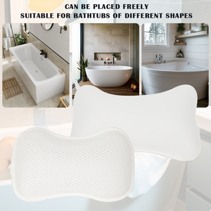Su geçirmez banyo yastık küvet kafalık lüks boyun desteği küvet yastık kaymaz ergonomik kemik şeklinde SPA banyo yastığı - Product Image 6
