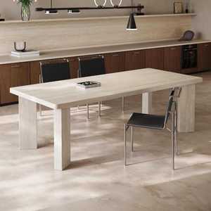 Juego de Mesa y Sillas de Comedor Comerciales de Mármol Travertino Moderno para Hotel, Sala de Estar, Uso en Exteriores, Ecológico y Fácil de Limpiar - Product Image 1