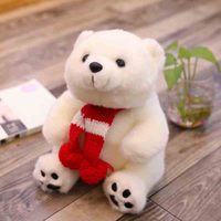 Ours polaire en peluche blanc mignon de 15 cm et 26 cm avec écharpe pour enfants